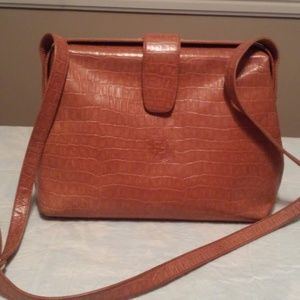FENDI CROC PRINT LEATHER CROSSBODY BAG $250 FIRM